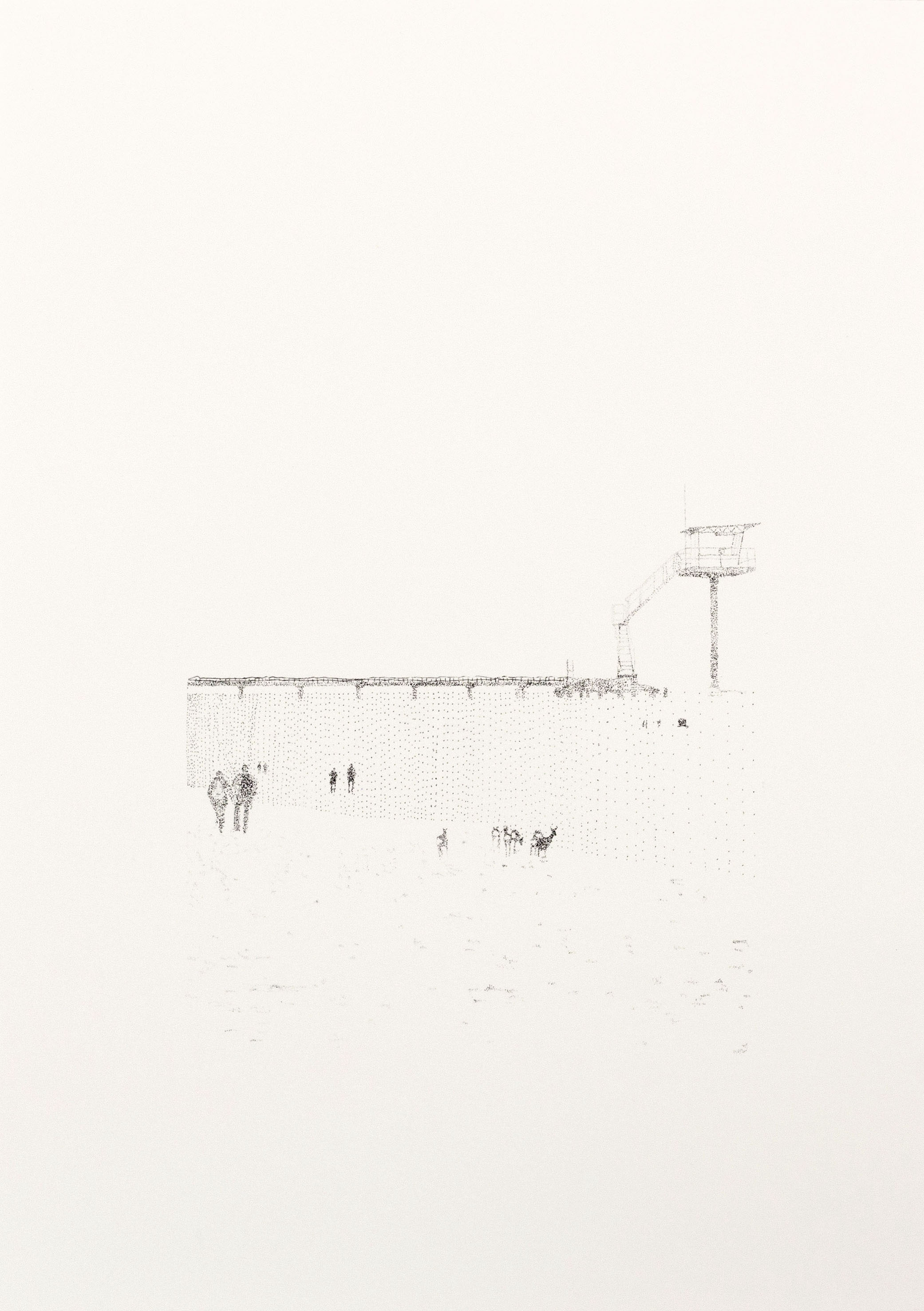 Sarah Fischer, Land streifen. 2019, Zeichnung, Kohle auf Papier