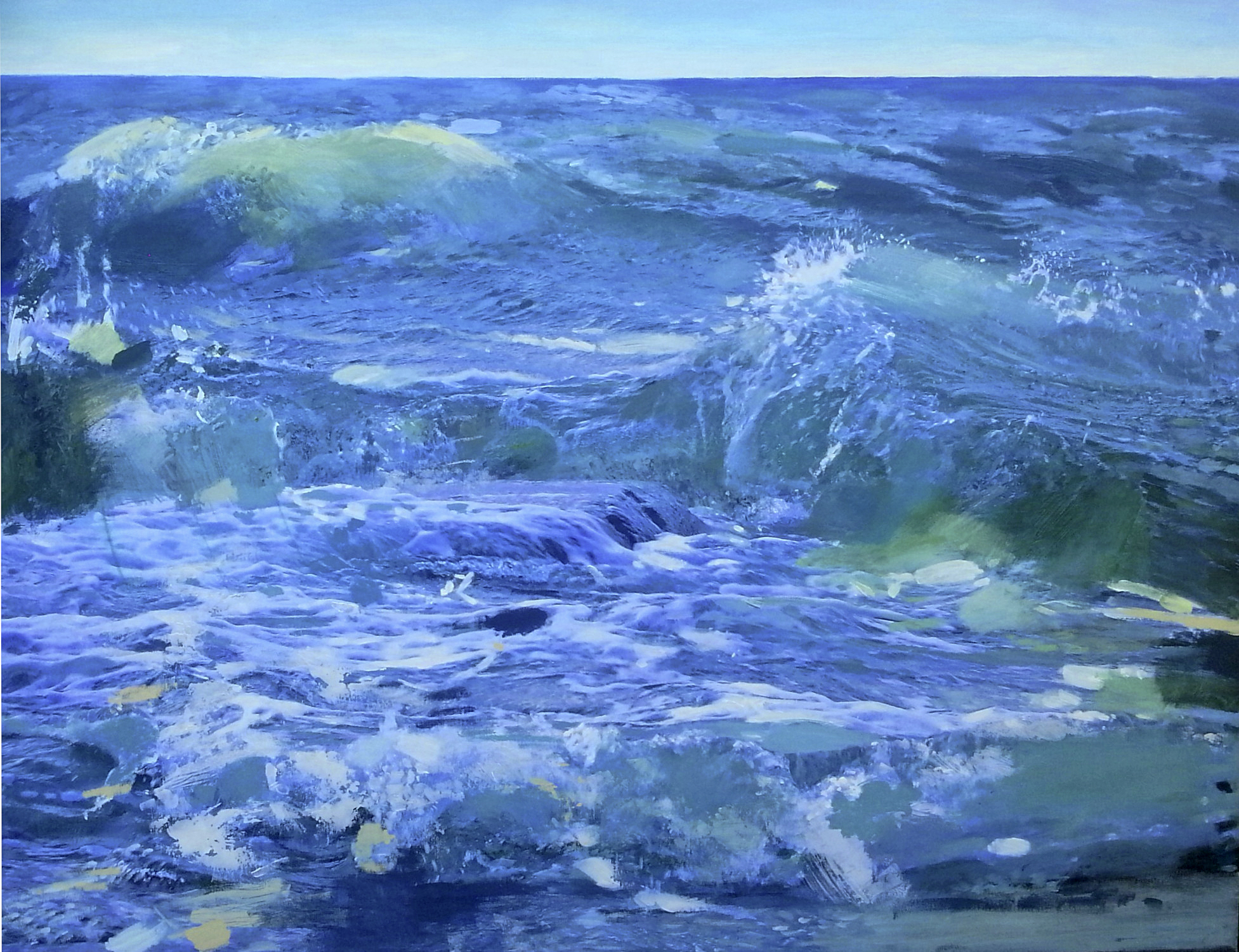 Britta Naumann, Mein Meer.  2021, Mischtechnik/Collage auf Leinwand, 95 x 130 cm