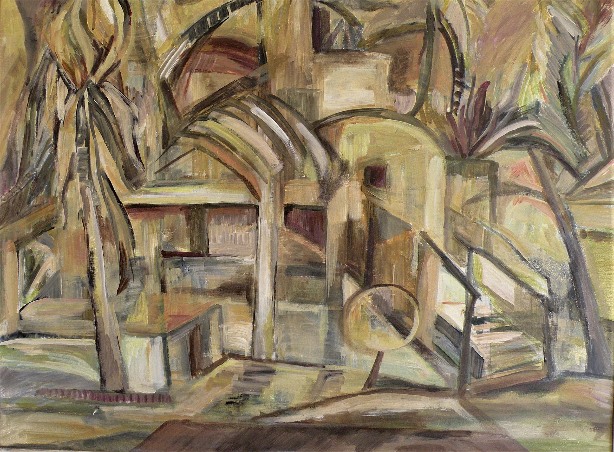 Bianka Wilckens, Südlicher Park, 2000, Öl, 60 x 80 cm