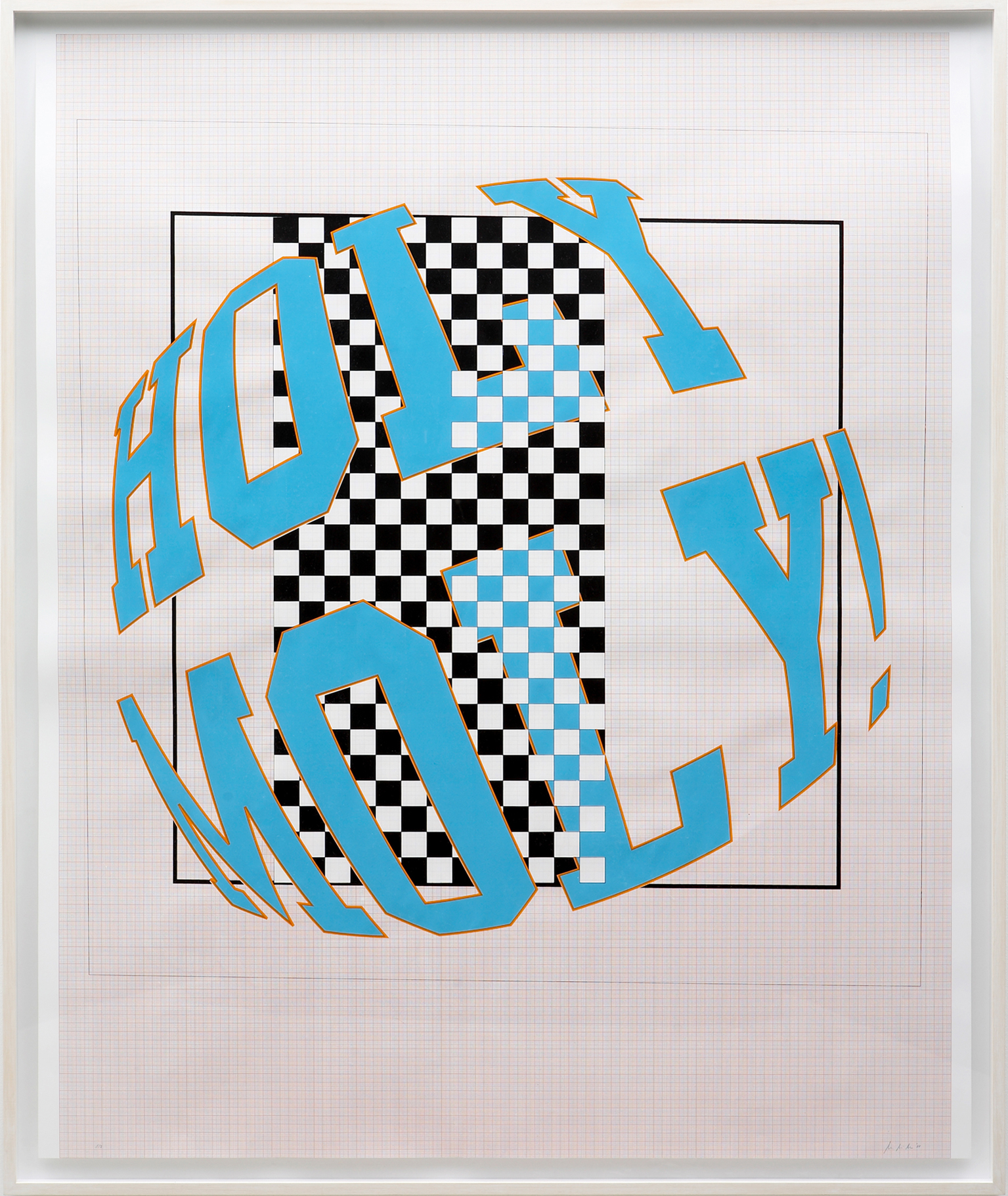 Marcel Buehler, Holy Moly. (aus der dreiteiligen Serie „Brand New & Great Looks, Malewich!“) 2008, Gouache-Siebdruck auf Millimeterpapier (Foto: Markus Bachmann)